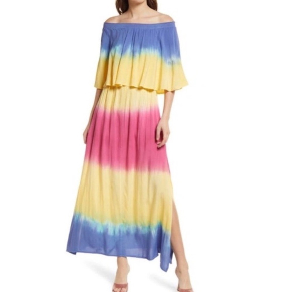 Area Stars‎ NWT Size Medium Tie-Dye Off-Shoulder Maxi Dress